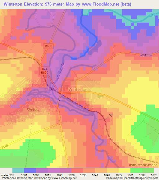 Winterton,South Africa Elevation Map