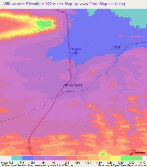 Willowmore,South Africa Elevation Map
