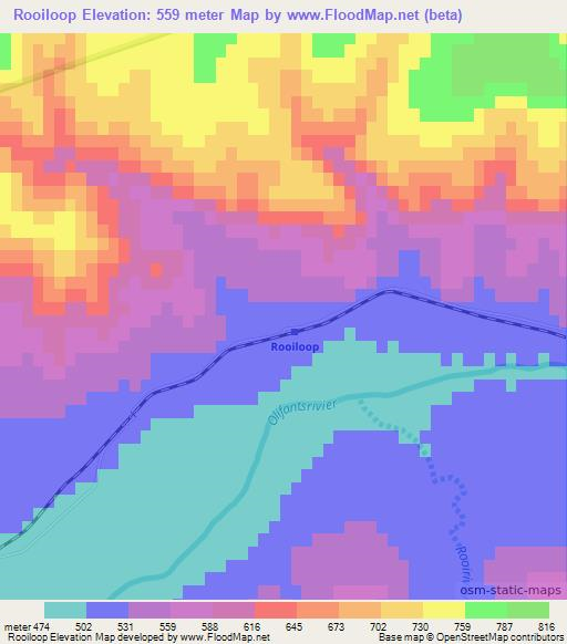 Rooiloop,South Africa Elevation Map