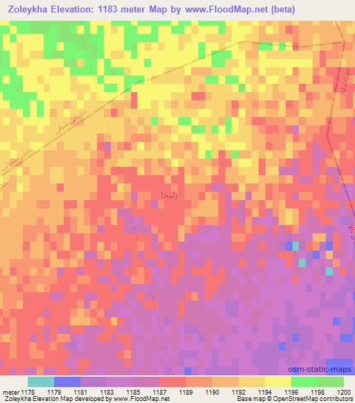 Zoleykha,Iran Elevation Map