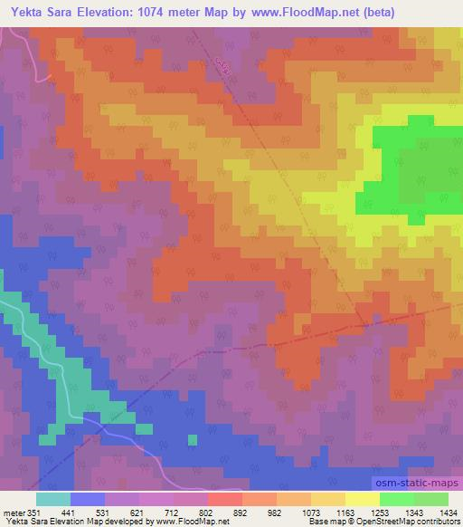 Yekta Sara,Iran Elevation Map