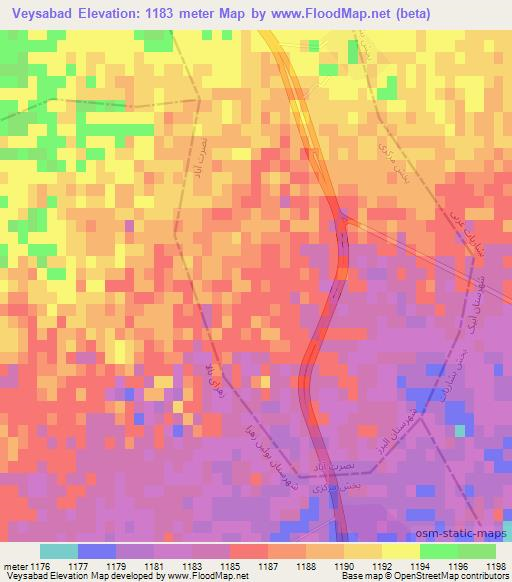 Veysabad,Iran Elevation Map