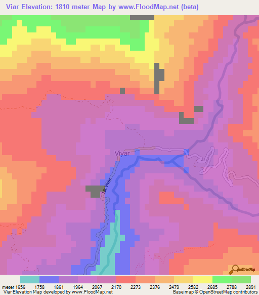 Viar,Iran Elevation Map