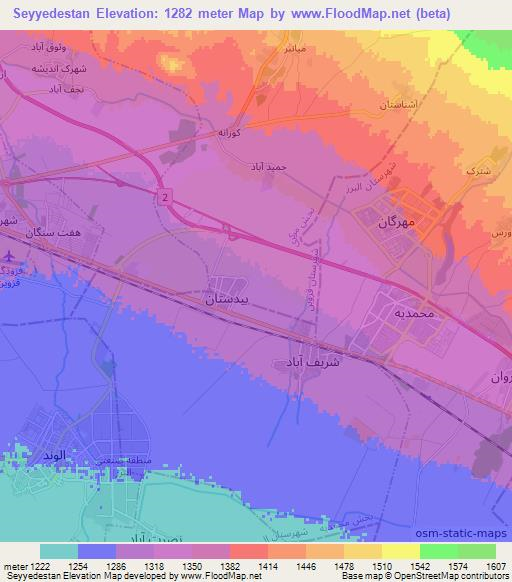 Seyyedestan,Iran Elevation Map