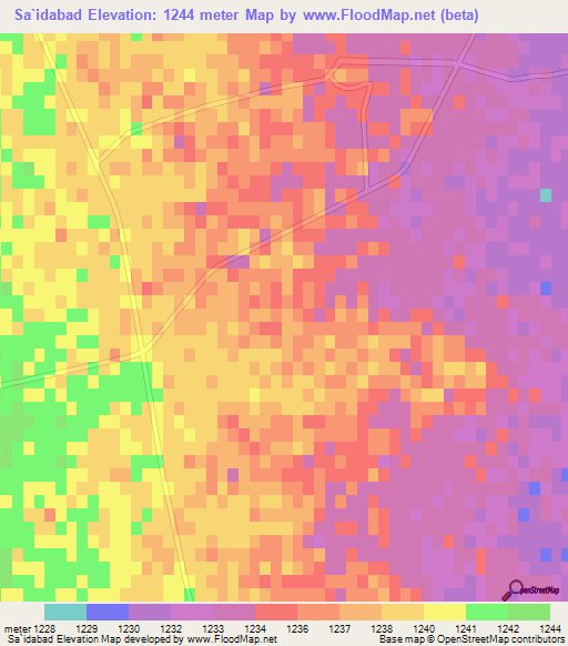 Sa`idabad,Iran Elevation Map