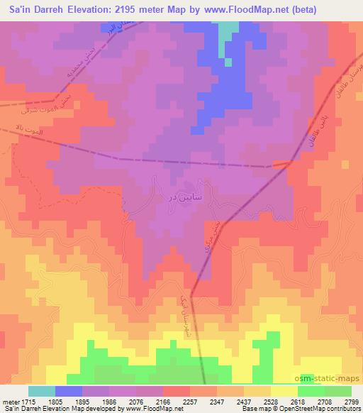 Sa'in Darreh,Iran Elevation Map