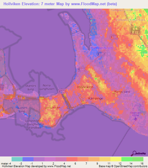 Elevation of Hollviken,Sweden Elevation Map, Topography, Contour