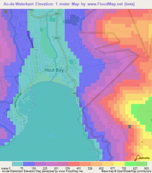 An-de-Waterkant,South Africa Elevation Map