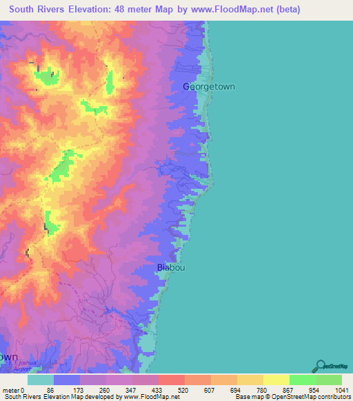 Elevation of South Rivers,Saint Vincent and the Grenadines Elevation ...
