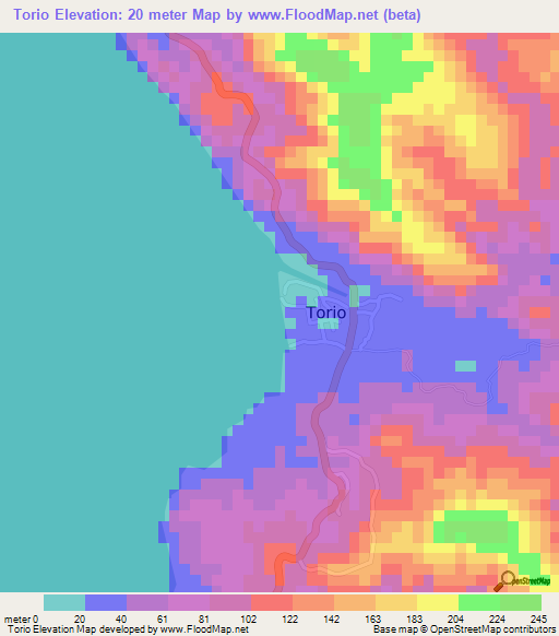 Elevation of Torio,Panama Elevation Map, Topography, Contour