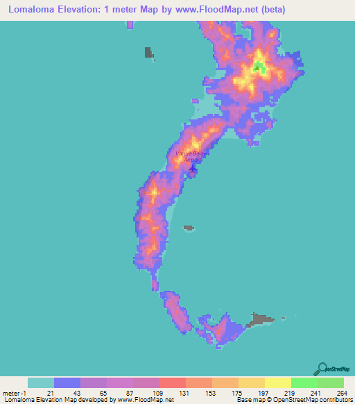 Lomaloma,Fiji Elevation Map