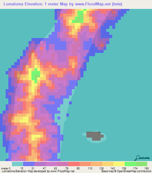 Lomaloma,Fiji Elevation Map